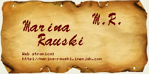 Marina Rauški vizit kartica
